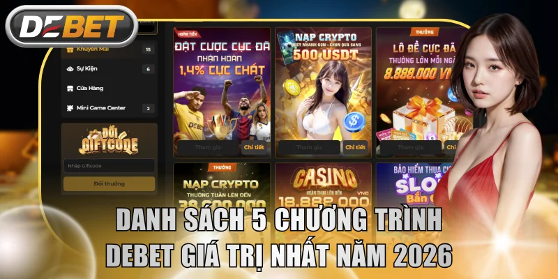 Danh sách 5 chương trình DEBET giá trị nhất năm 2026