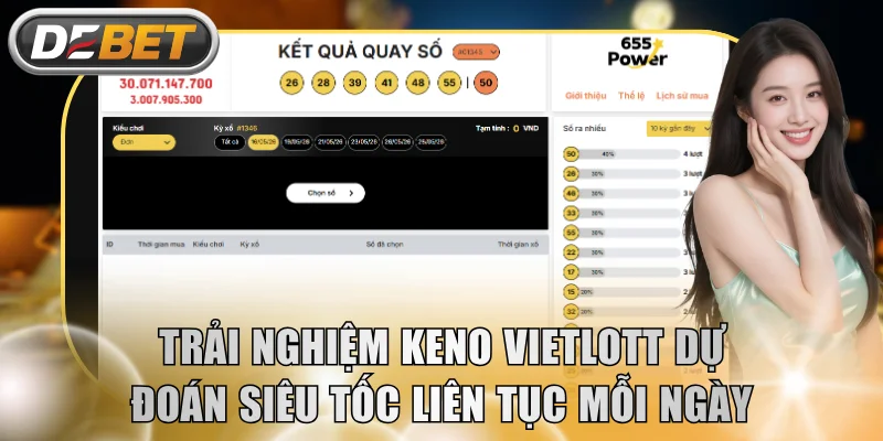 Trải nghiệm Keno Vietlott dự đoán siêu tốc liên tục mỗi ngày
